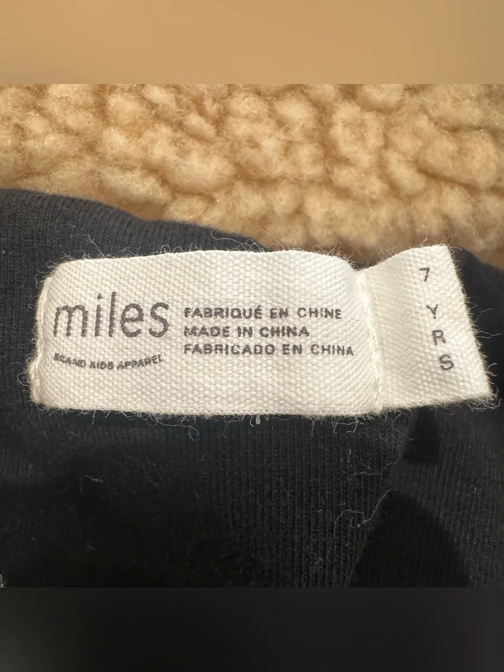 Miles The Label Kids Sherpa Teddy Fleece Vest Camel Size 7Y Full Zip